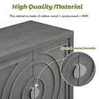 Credenza retrò con ante a scanalature circolari - N/A