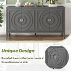 Credenza retrò con ante a scanalature circolari - N/A
