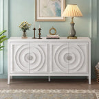 Credenza retrò con ante a scanalature circolari - N/A