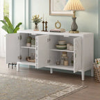 Credenza retrò con ante a scanalature circolari - N/A