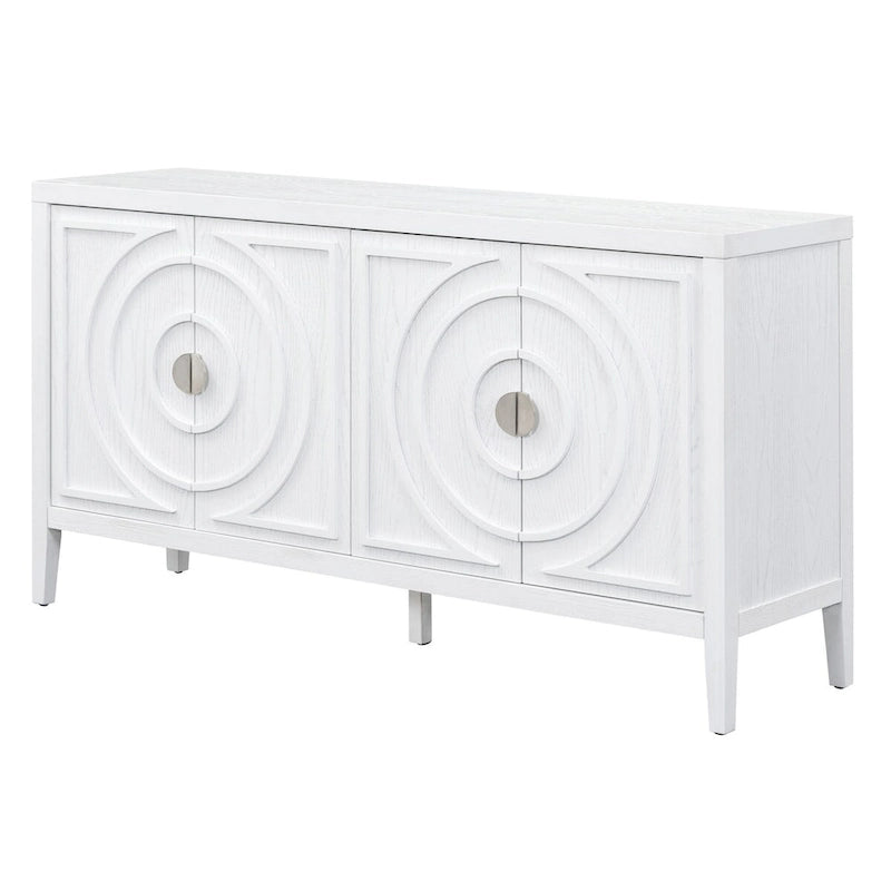 Credenza retrò con ante a scanalature circolari - N/A