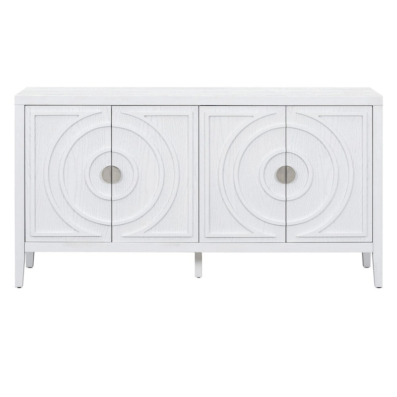 Credenza retrò con ante a scanalature circolari - N/A