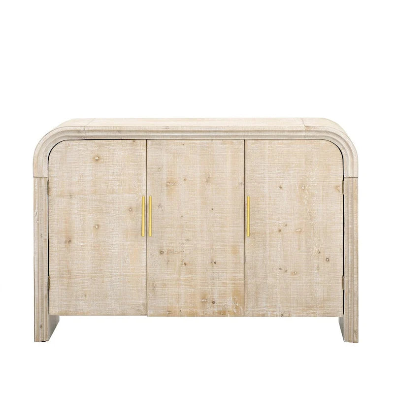 Madia curata curva in stile retrò minimalista con maniglie dorate - N/A