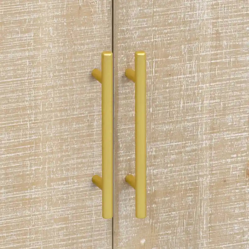 Madia curata curva in stile retrò minimalista con maniglie dorate - N/A