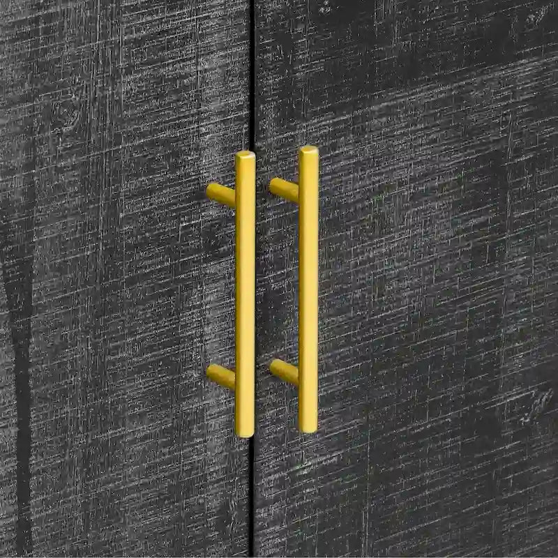 Madia curata curva in stile retrò minimalista con maniglie dorate - N/A