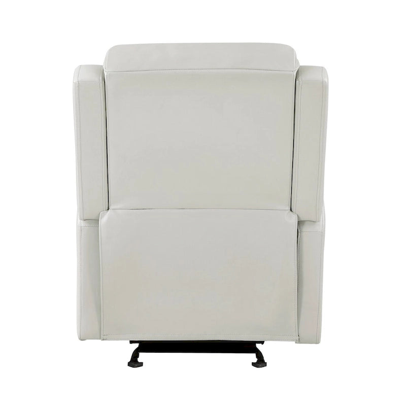 Poltrona Reclinabile Manuale Kim Glider 39 Pollici, Ecopelle Bianca Sporca