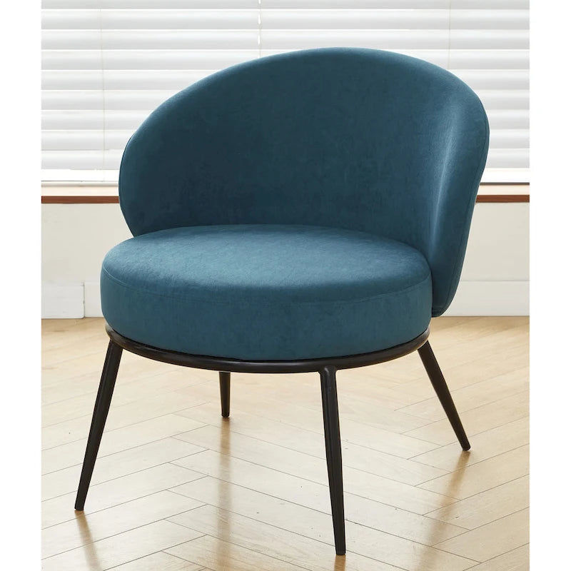 Poltrona da salotto imbottita in velluto stile Mid-Century