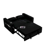 Divano letto a 2 posti con presa USB, tasche laterali e cuscino lombare