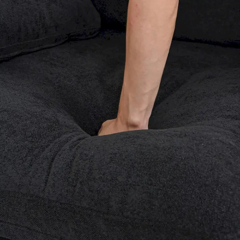 Set Divano 3 Pezzi per Soggiorno, Divano Modulare a Nuvola Sezionale con Pouf Contenitore