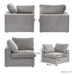 Set Divano 3 Pezzi per Soggiorno, Divano Modulare a Nuvola Sezionale con Pouf Contenitore