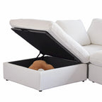 Set Divano 3 Pezzi per Soggiorno, Divano Modulare a Nuvola Sezionale con Pouf Contenitore