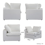 Set Divano 3 Pezzi per Soggiorno, Divano Modulare a Nuvola Sezionale con Pouf Contenitore