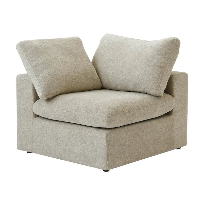 Set Divano 3 Pezzi per Soggiorno, Divano Modulare a Nuvola Sezionale con Pouf Contenitore