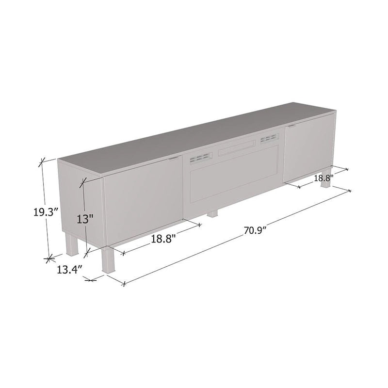 Mobile porta TV Rustico BL-01 con camino