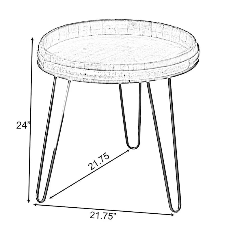 Tavolino a forma di botte di vino in legno