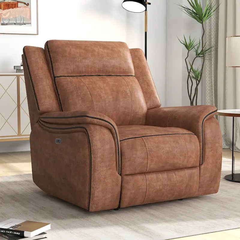 Poltrona reclinabile manuale con cuscini morbidi e confortevoli