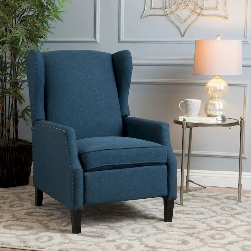 Poltrone reclinabili in tessuto tradizionale con borchie decorative