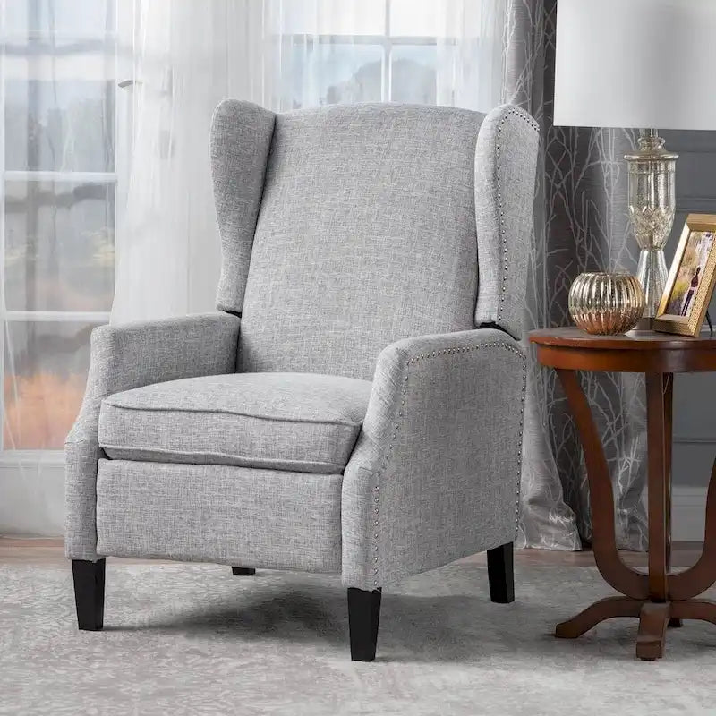 Poltrone reclinabili in tessuto tradizionale con borchie decorative