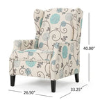 Poltrone reclinabili in tessuto tradizionale con borchie decorative