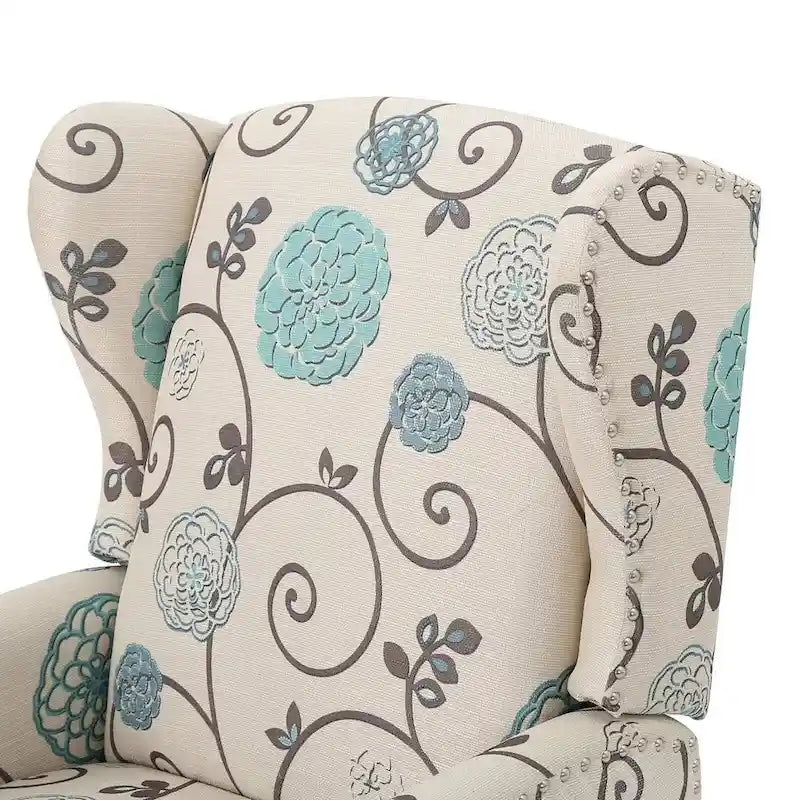Poltrone reclinabili in tessuto tradizionale con borchie decorative