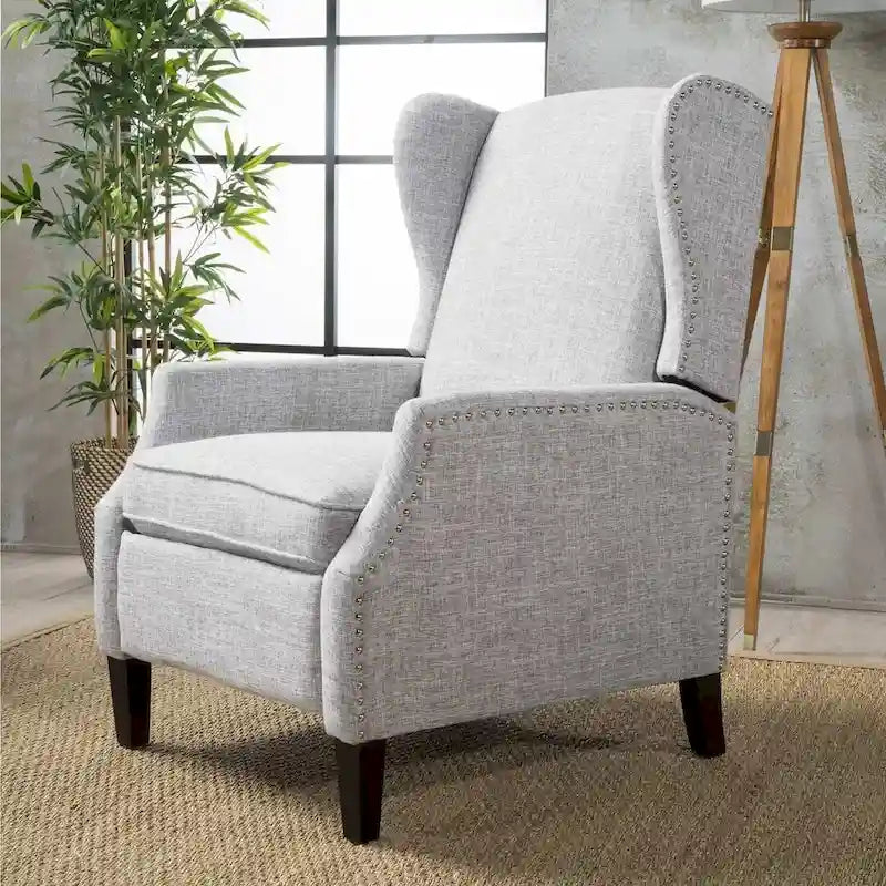 Poltrone reclinabili in tessuto tradizionale con borchie decorative