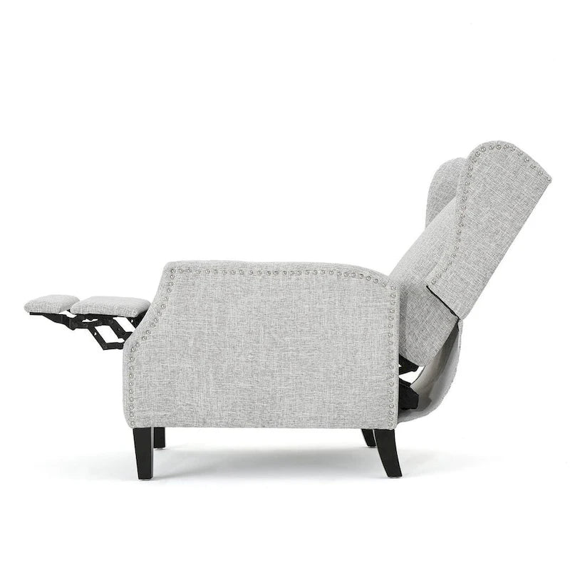Poltrone reclinabili in tessuto tradizionale con borchie decorative