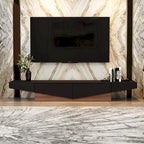 Mobile TV, mobile multimediale con cassetti, colore Bianco&Nero - 200cm L