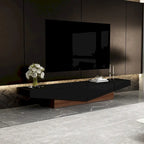 Mobile TV, mobile multimediale con cassetti, colore Bianco&Nero - 200cm L