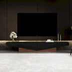 Mobile TV, mobile multimediale con cassetti, colore Bianco&Nero - 200cm L