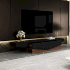 Mobile TV, mobile multimediale con cassetti, colore Bianco&Nero - 200cm L