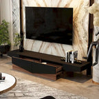 Mobile TV, mobile multimediale con cassetti, colore Bianco&Nero - 200cm L