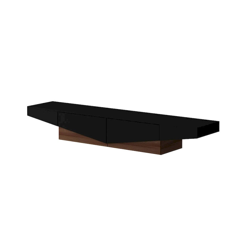 Mobile TV, mobile multimediale con cassetti, colore Bianco&Nero - 200cm L