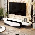 Mobile TV, mobile multimediale con cassetti, colore Bianco&Nero - 200cm L