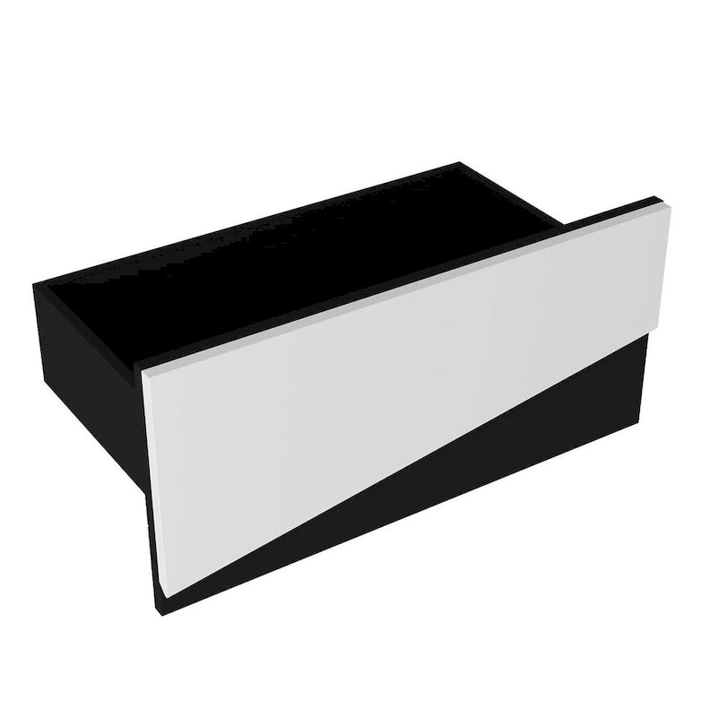Mobile TV, mobile multimediale con cassetti, colore Bianco&Nero - 200cm L