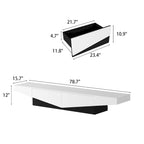 Mobile TV, mobile multimediale con cassetti, colore Bianco&Nero - 200cm L