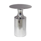 Tavolino d'appoggio Macari Art Déco in alluminio lucidato - 14,5 L x 14,5 P x 21 A
