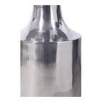 Tavolino d'appoggio Macari Art Déco in alluminio lucidato - 14,5 L x 14,5 P x 21 A