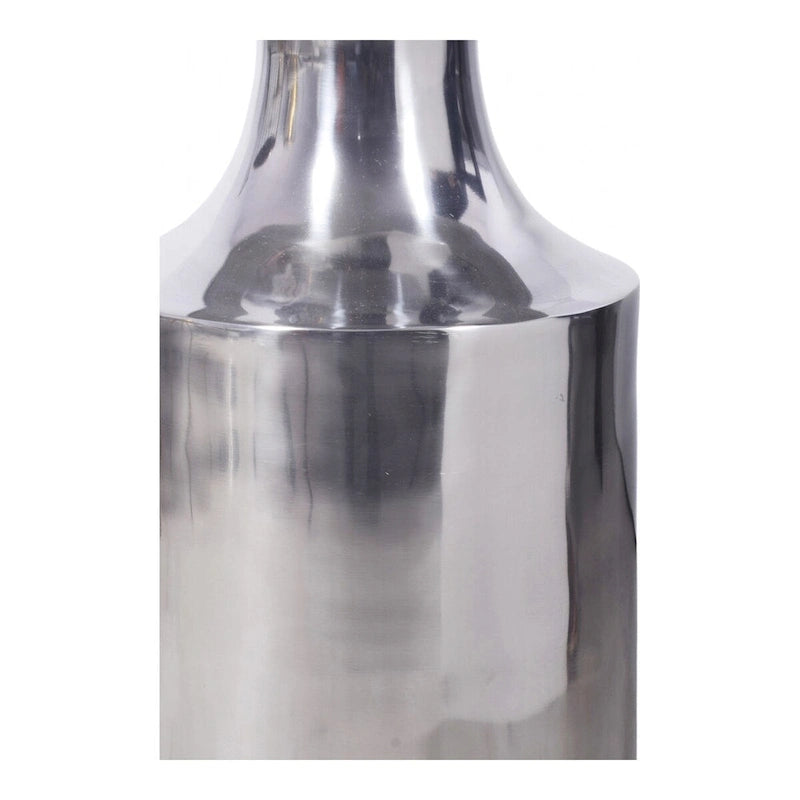 Tavolino d'appoggio Macari Art Déco in alluminio lucidato - 14,5 L x 14,5 P x 21 A