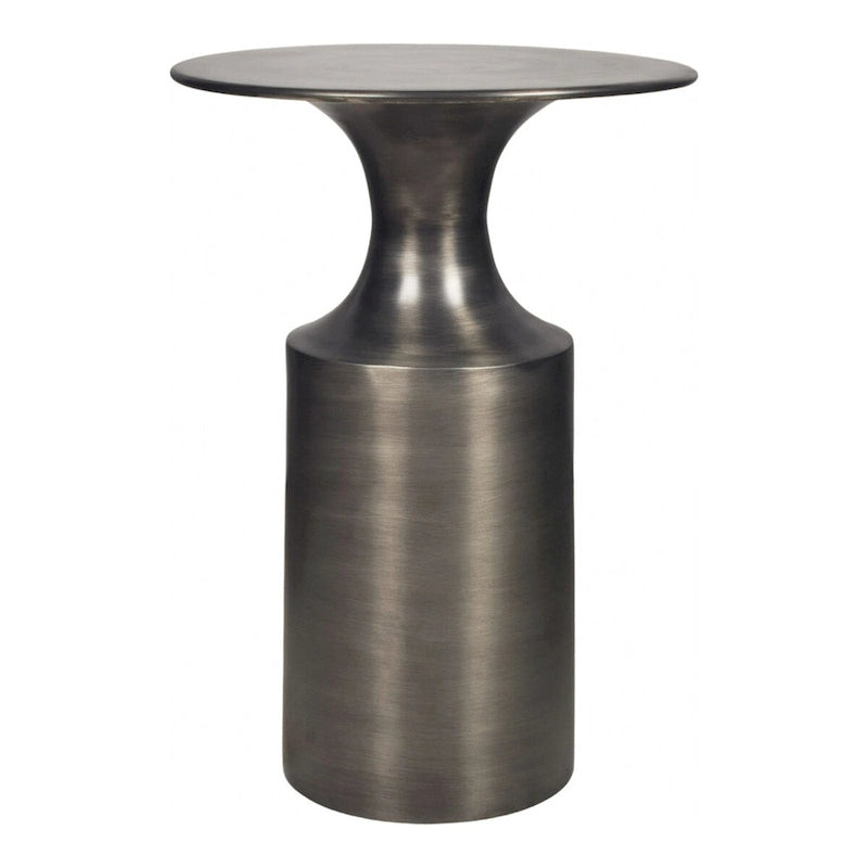 Tavolino d'appoggio Macari Art Déco in alluminio lucidato - 14,5 L x 14,5 P x 21 A