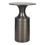 Tavolino d'appoggio Macari Art Déco in alluminio lucidato - 14,5 L x 14,5 P x 21 A