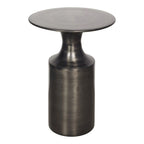 Tavolino d'appoggio Macari Art Déco in alluminio lucidato - 14,5 L x 14,5 P x 21 A
