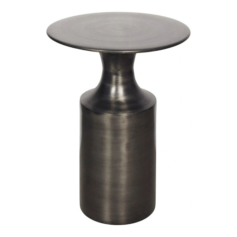 Tavolino d'appoggio Macari Art Déco in alluminio lucidato - 14,5 L x 14,5 P x 21 A