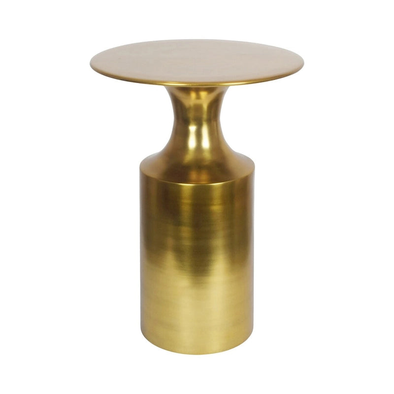 Tavolino d'appoggio Macari Art Déco in alluminio lucidato - 14,5 L x 14,5 P x 21 A