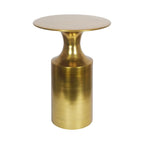 Tavolino d'appoggio Macari Art Déco in alluminio lucidato - 14,5 L x 14,5 P x 21 A