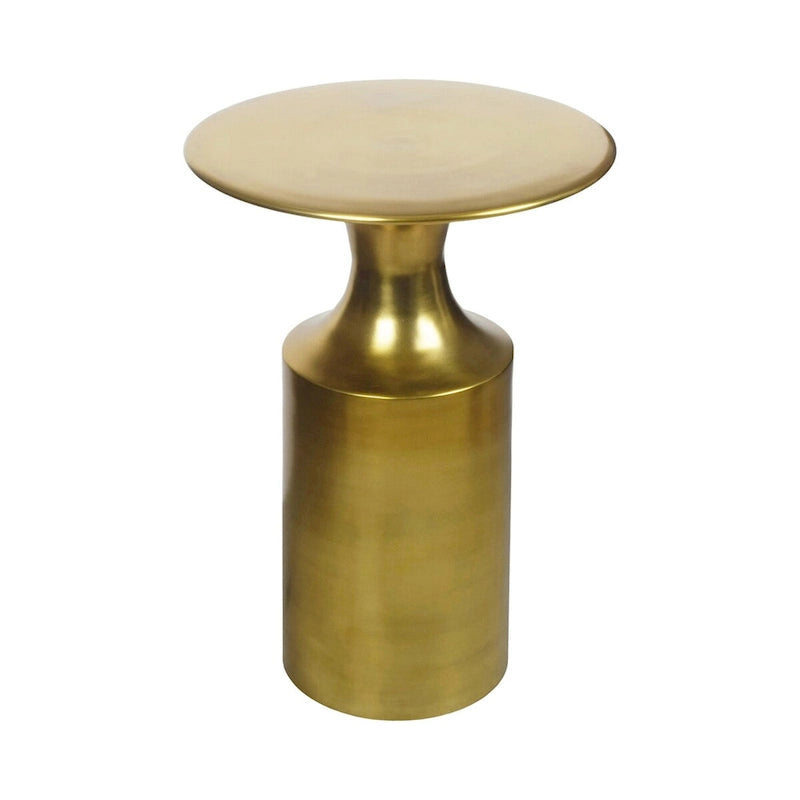 Tavolino d'appoggio Macari Art Déco in alluminio lucidato - 14,5 L x 14,5 P x 21 A