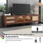 Mobile TV con 3 armadietti e 2 cassetti, mobile console multimediale per TV fino a 80 pollici, centro di intrattenimento con luce LED, mobile TV