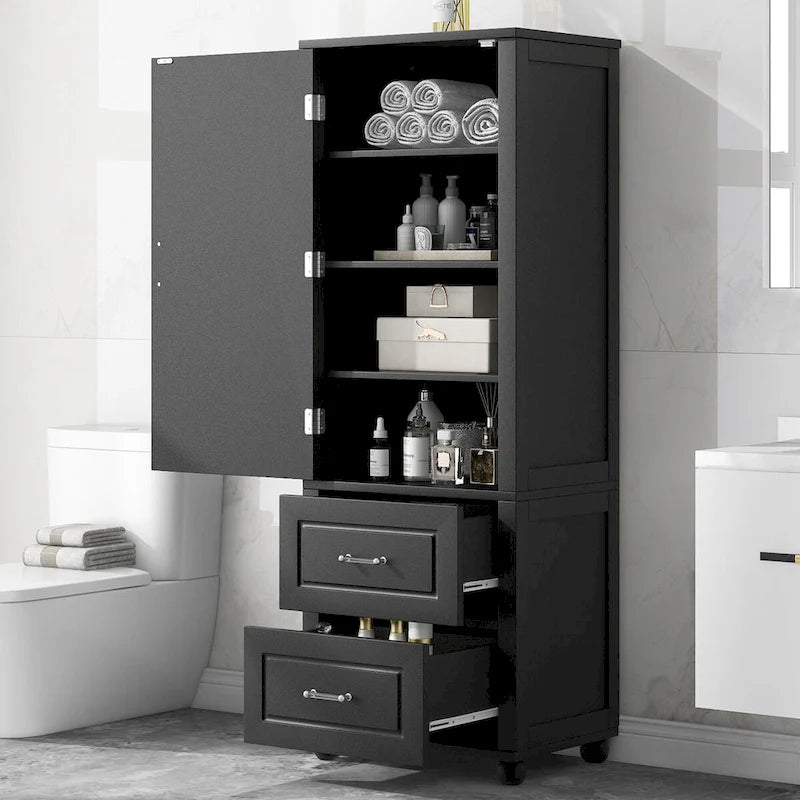 Mobiletto alto da bagno, Armadietto portatutto autoportante